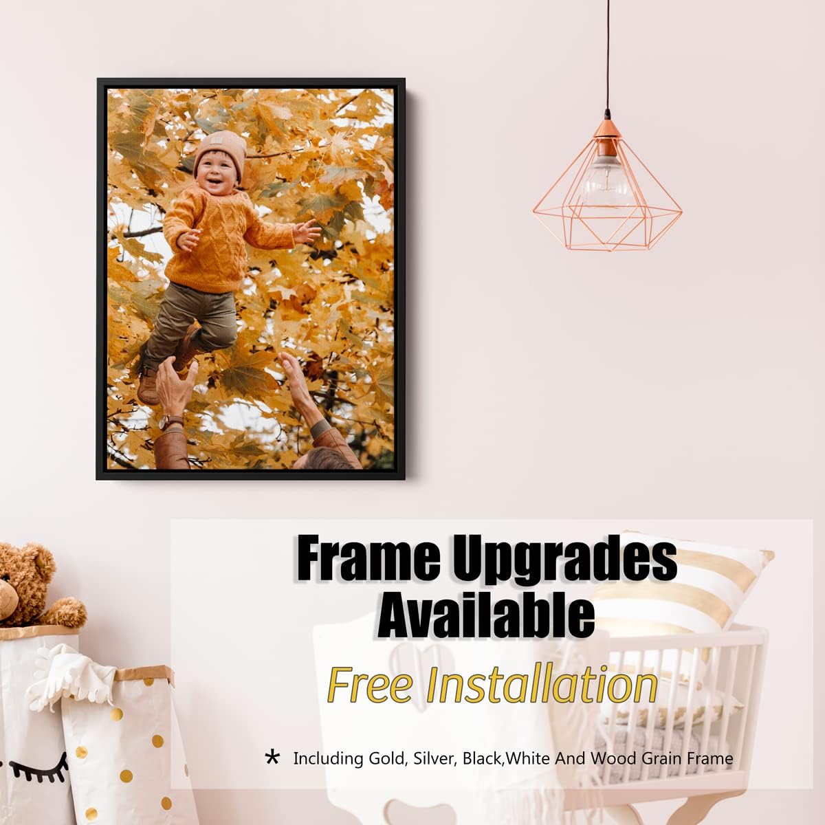 Custom Framed Canvas Prints With Your Photos - Personalized Picture To Canvas Wall Art - Floating Frames Available (6" Wx8 H)