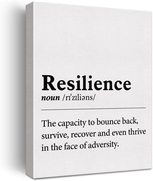 Inspirational Wall Art Decor Motivational Poster Framed Painting Print Resilience Definition Canvas Artwork for Home Office Decor 12 X 15 Inch