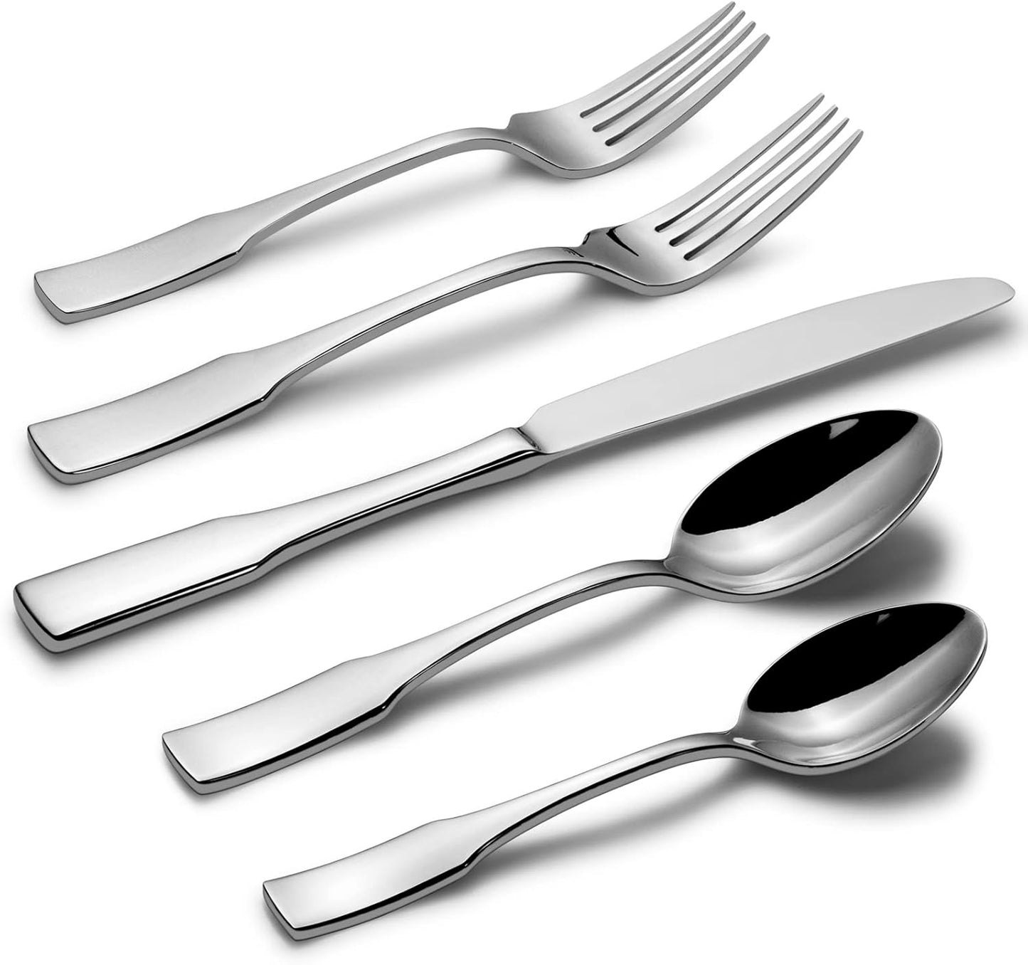 Alata Kate 60-Piece Silverware Set Stainless Steel Flatware Set,Service for 12,Mirror Polished Cutlery Set,Dishwasher Safe