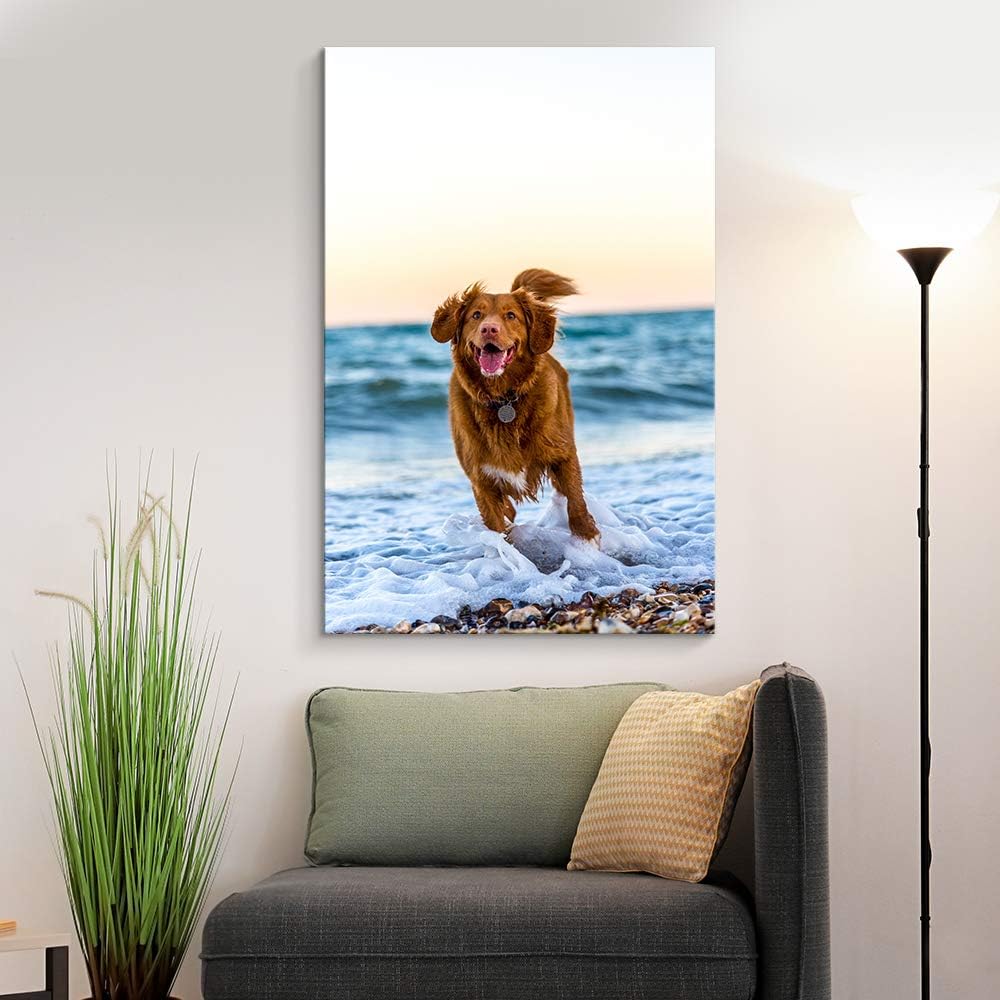NWT Custom Canvas Prints with Your Photos for Pet/Animal, Personalized Canvas Pictures for Wall to Print Framed 48x32 inches