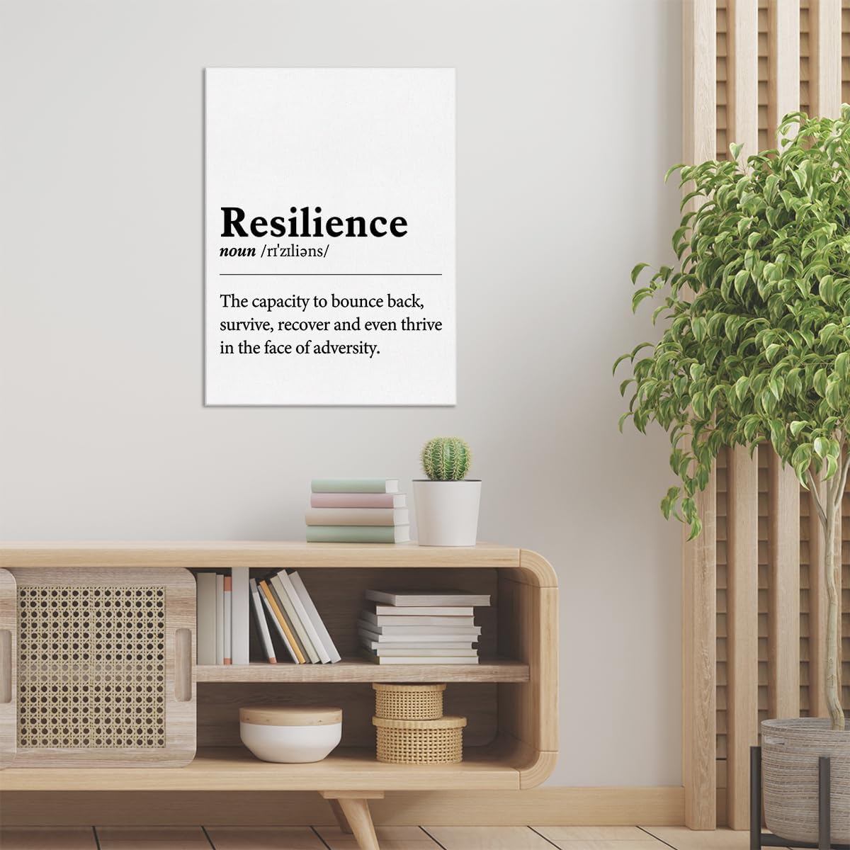Inspirational Wall Art Decor Motivational Poster Framed Painting Print Resilience Definition Canvas Artwork for Home Office Decor 12 X 15 Inch