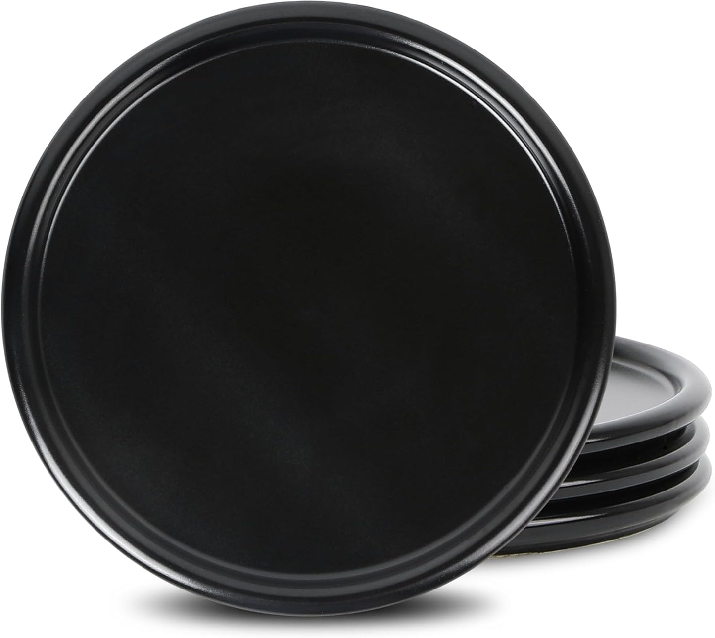 Stone Lain Eden 4-Piece Salad Plate Set Stoneware, Black