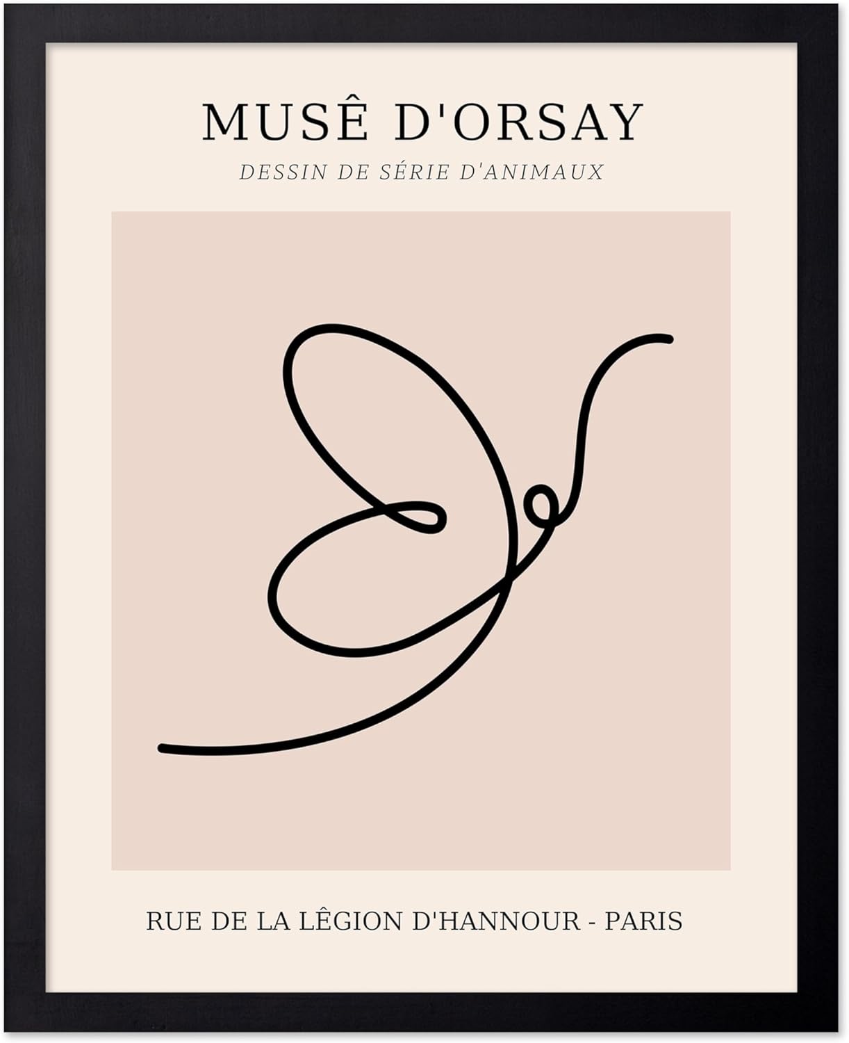 Poster Master Vintage Poster - Retro One Line Butterfly Drawing Print - Butterfly Line Art - Minimal Gift for Him, Her, Animal Lover - Abstract Decor for Home, Office, 24x32 Unframed Wall Art