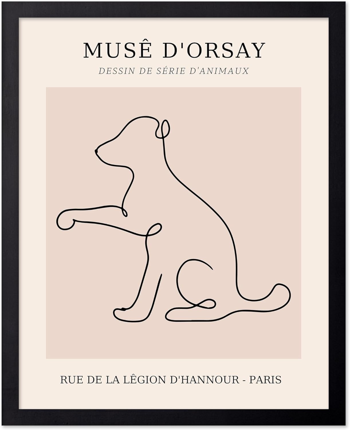 Poster Master Vintage Poster - Retro One Line Dog Drawing Print - Dog Art - Minimal Gift for Men, Women, Animal Lover - Abstract Wall Decor for Home, Office, Bedroom - 16x20 UNFRAMED Wall Art