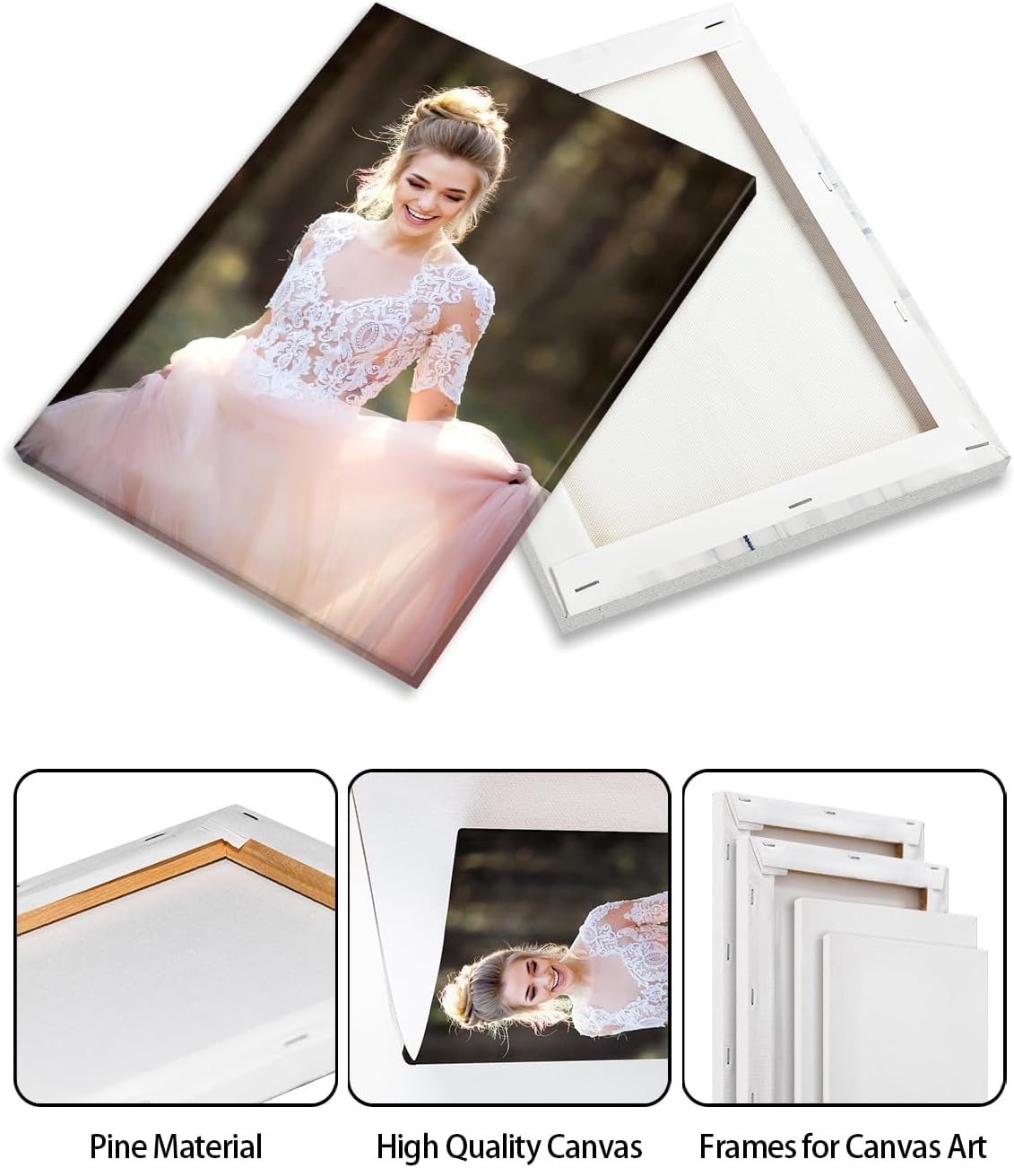 AbcCustomize Custom Canvas Wall Art with Your Photos, Custom Canvas Wall Art for Bedroom, Living Room, Farmhouse Decor, Personalized Gifts