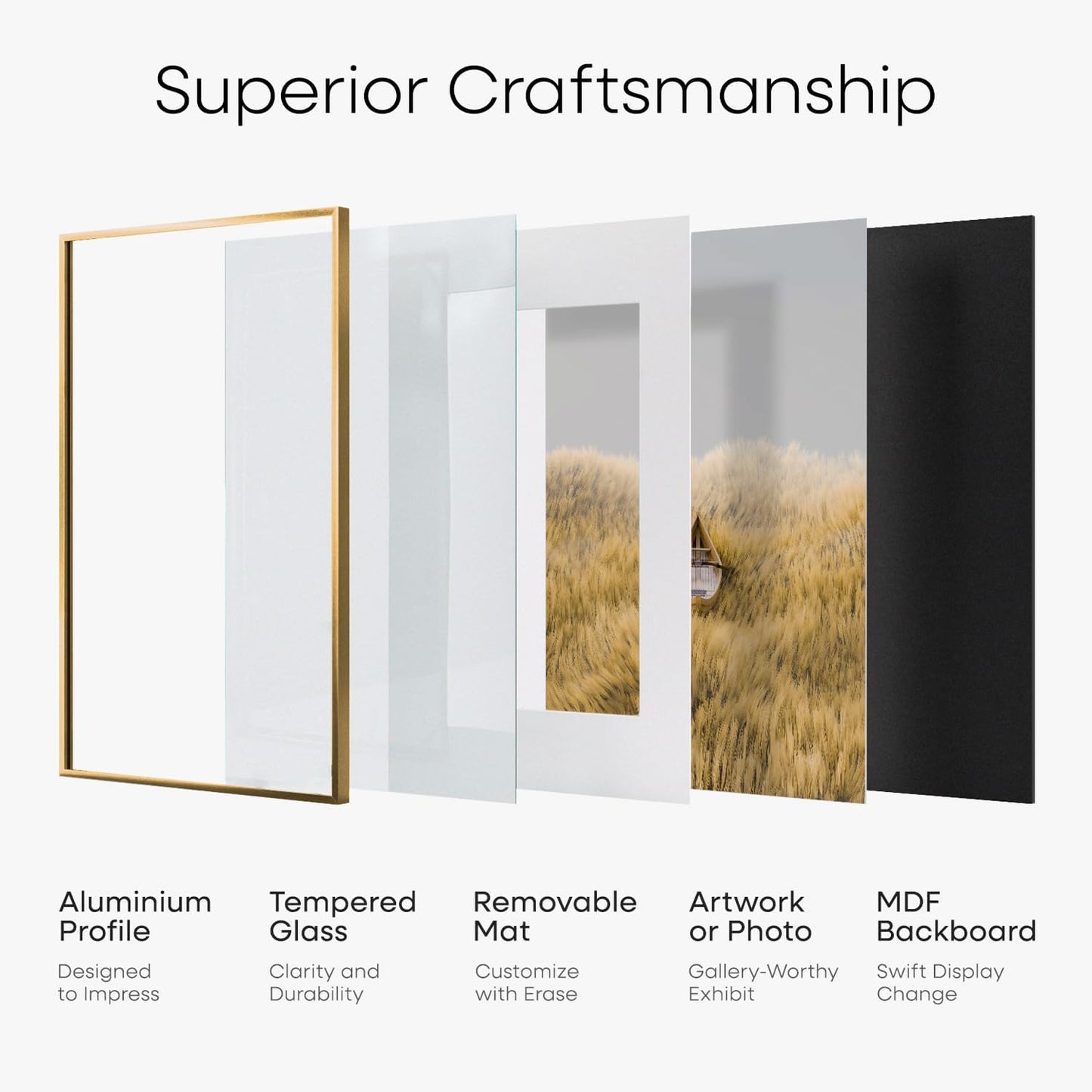 Homeforia 4x6 Picture Frame Bronze, High End Metal 4 x 6 Brass Frames with Mat 3 x 5 for Art, 4x6 Desk Frame Matted to 3x5 inch Photo, 4 by 6 Wall or Tabletop Frame, Tempered Glass, Wall Kit, Set of 1