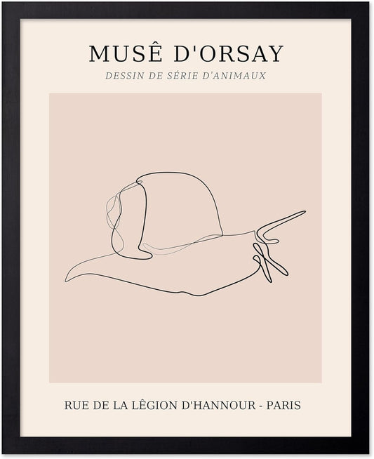 Poster Master Vintage Poster - Retro One Line Snail Drawing Print - Snail Line Art - Minimal Gift for Men, Women, Animal Lover - Abstract Wall Decor for Home, Office - 11x14 UNFRAMED Wall Art