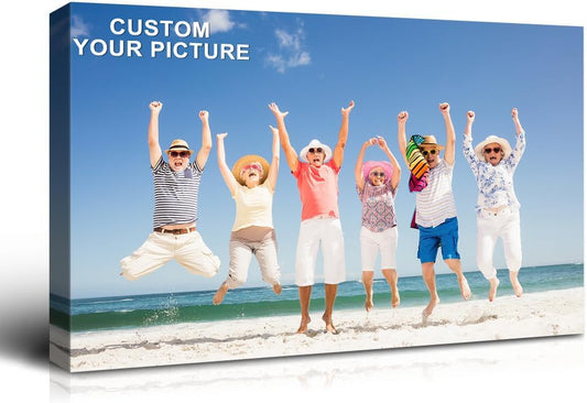 Wewejia Custom Canvas Prints with Your Photos 48x36inch, Upload your Travel Pictures/Photos - Custom Personalized Canvas Photo Gifts Father's Day Mother's Day Wedding Family Baby Pets Home Decor