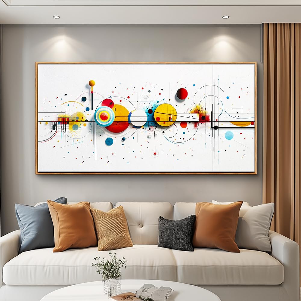 KELIYUAN Large Canvas Wall Art For Living Room Wall Decor For Bedroom Office Murals Decorations Abstract Geometric Drawing Artwork Pictures For Modern Home Decoration Aesthetics Wood Framed 30"X60"