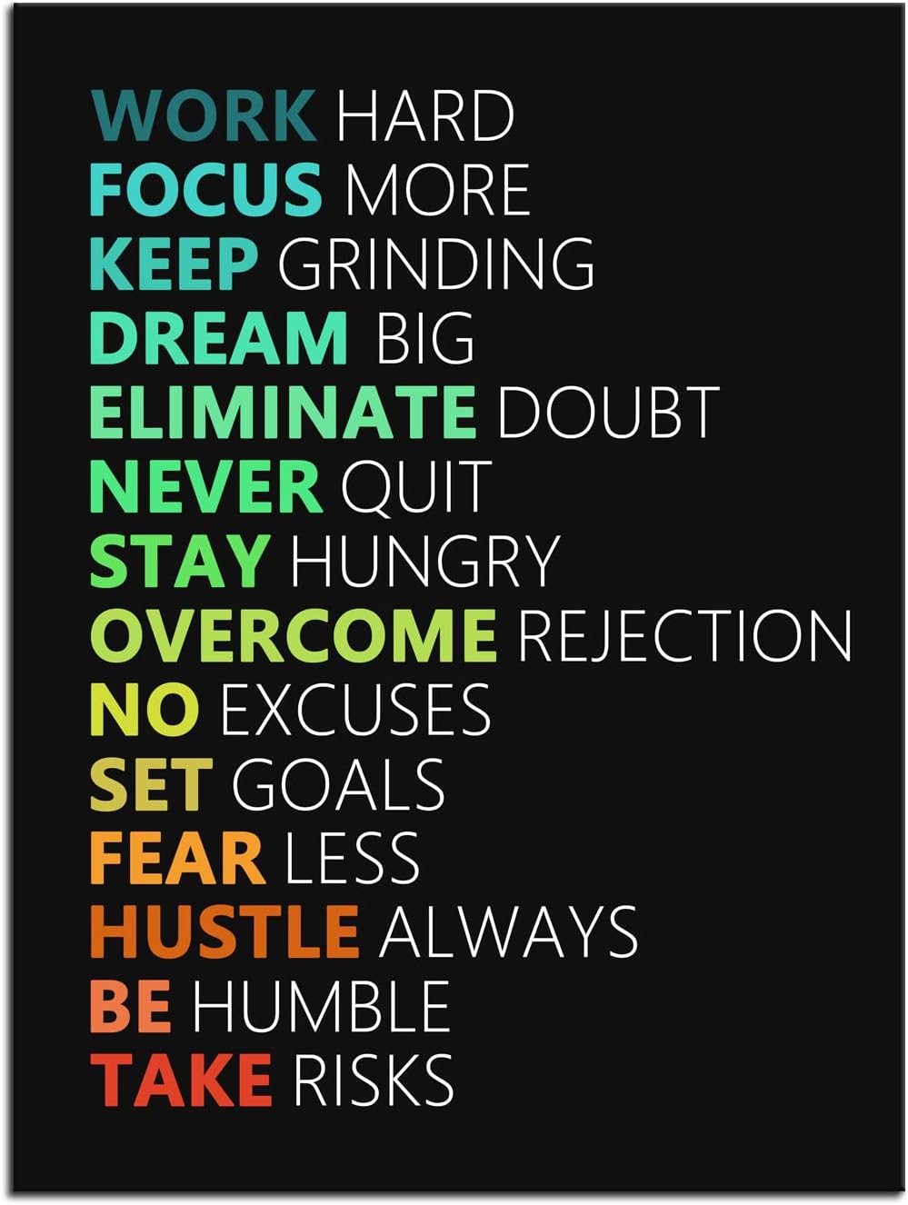 WYJZDZQ8 Inspirational Canvas Wall Art for Office Living Room Motivational Poster Motivation Canvas Prints Artwork Modern Home Decor Painting Stretched and Framed Ready to Hang [30''Wx 40''H]