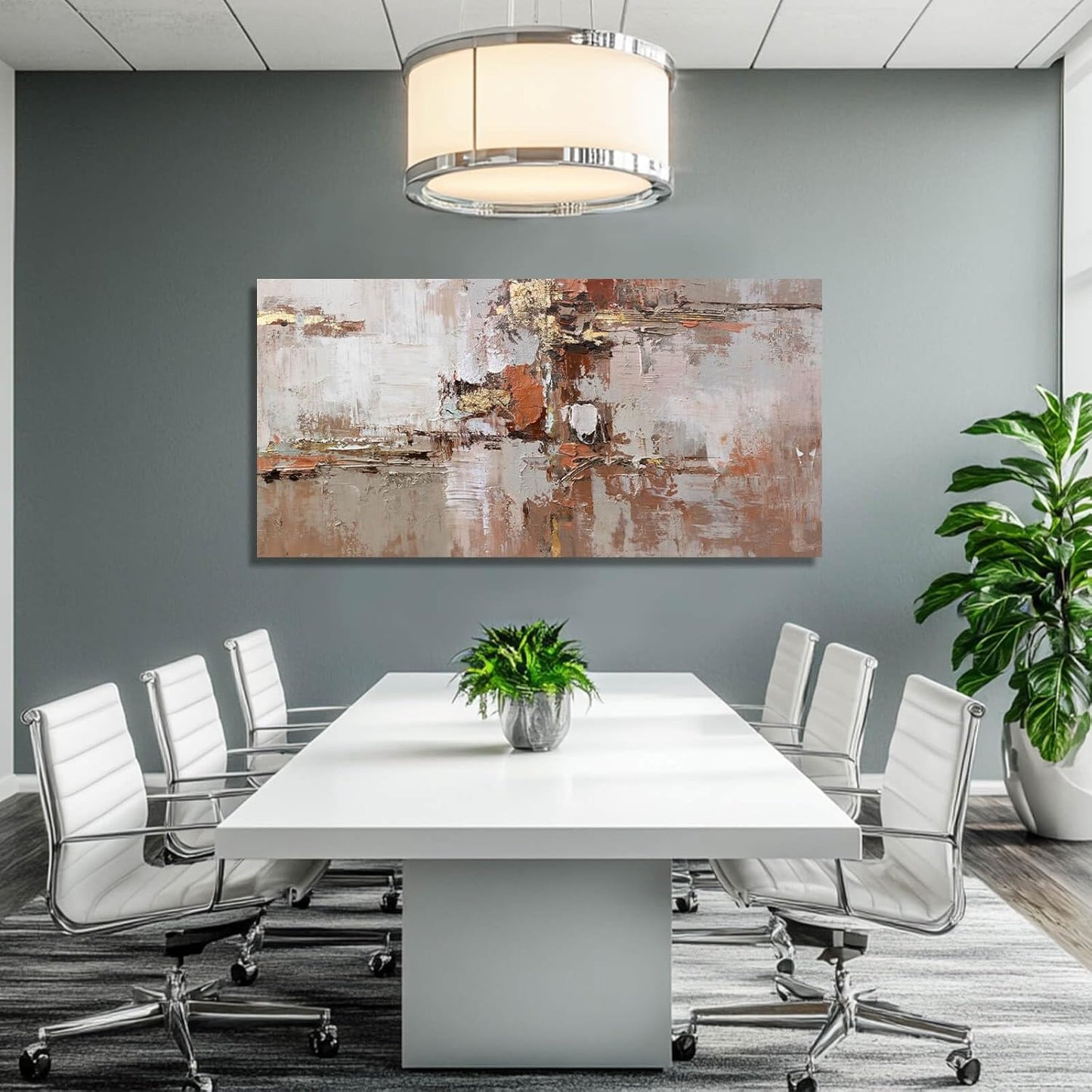 MLART99 Modern Colorful Artwork Abstract Wall Decor for Living Room 24"x48" Large Wall Art Minimalist Pictures Neutral Poster for Bedroom living room Kicten Decorative