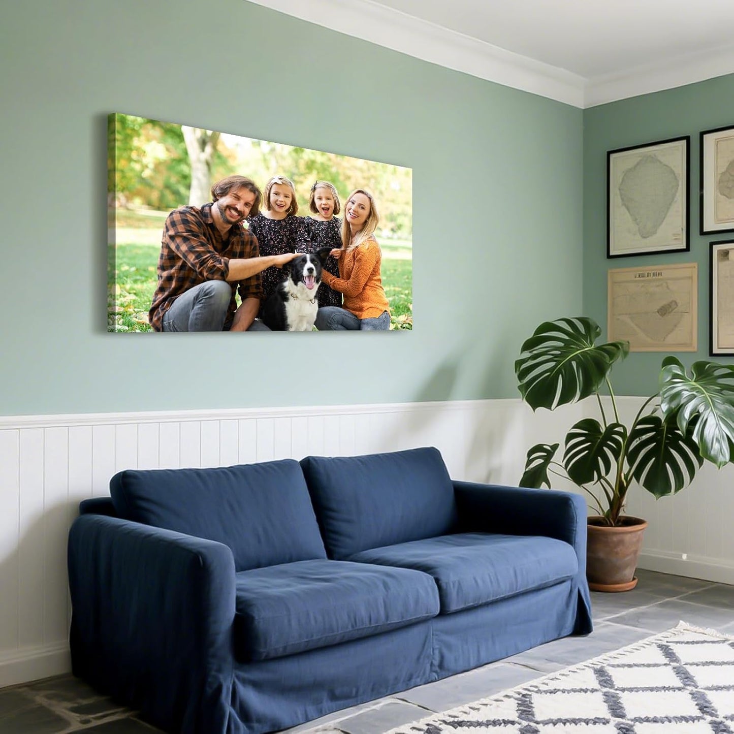 Custom Canvas Prints with Your Photos - Personalized Pictures Print, Customized Photo Gifts, Wall Art Poster Canvas Printing for Wedding, Family, Baby, Pets, Home Office Decor, Wrapped Frame 36x24