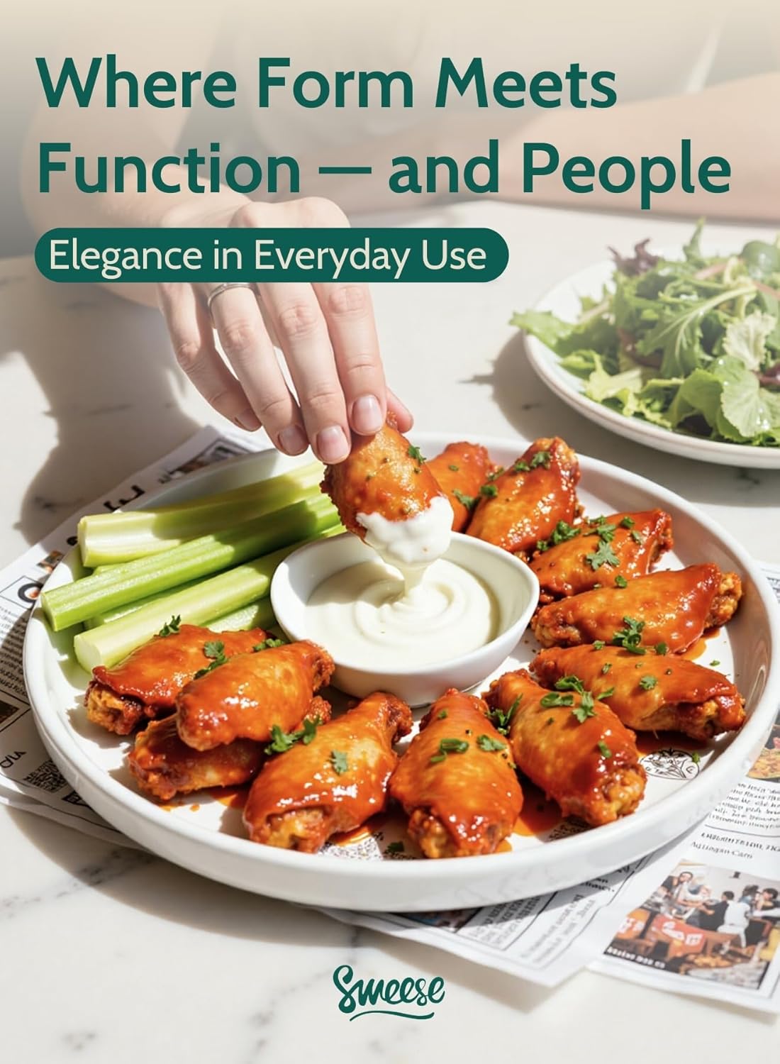 Sweese 4 oz Porcelain Bowls Set of 6 - White, Small Dipping/Snack/Sauce/Condiment Dish - Microwave, Dishwasher Oven Safe