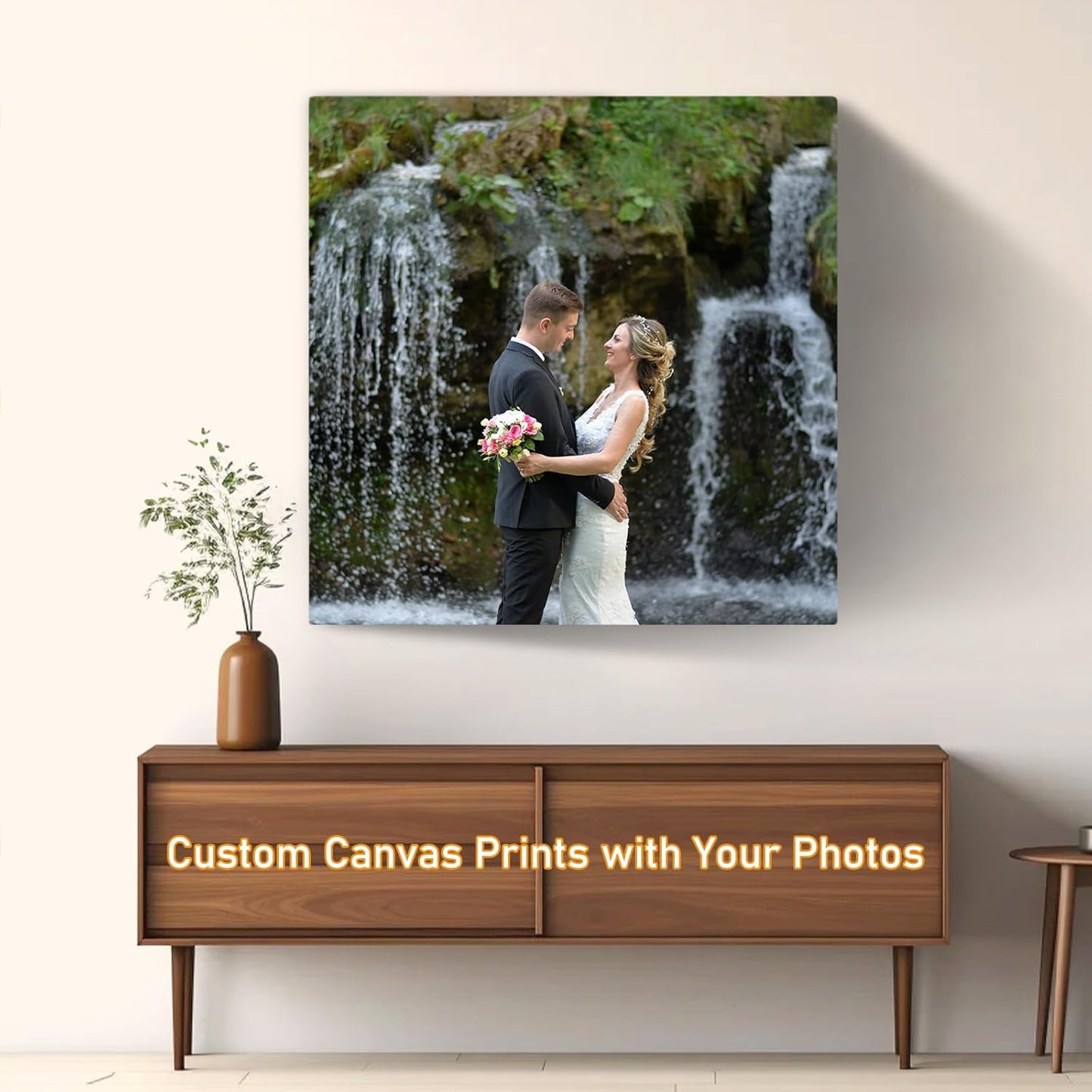 xzartdiy Custom Canvas Prints with Your Photos - Personalized Picture Print Customized Gifts for Family Home Office Wall Art Decor, Wrapped Canvas 8x8 inch