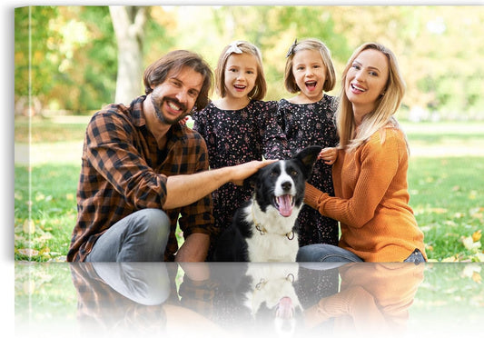 Custom Canvas Prints with Your Photos - Personalized Pictures Print, Customized Photo Gifts, Wall Art Poster Canvas Printing for Wedding, Family, Baby, Pets, Home Office Decor, Wrapped Frame 36x20