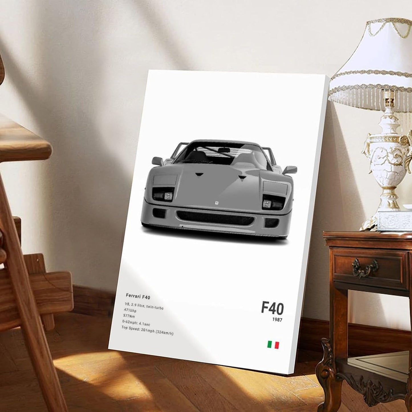 Farrari Car Posters For Walls Vintage Racing Car Canvas Prints For Home Decor Office Decor CFrame-style 24x36inch(60x90cm)