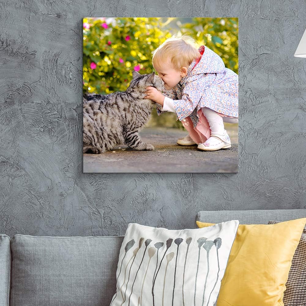 NWT Custom Canvas Prints with Your Photos for Pet/Animal, Personalized Canvas Pictures for Wall to Print Framed 16x16 inches