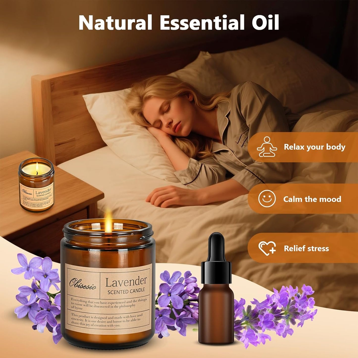 Scented Candles, Candles for Home Scented, 2Pack 14oz Bath and Body Works Candle for Women, Aromatherapy Jar Candle Gift for Home(Coffee & Lavender)