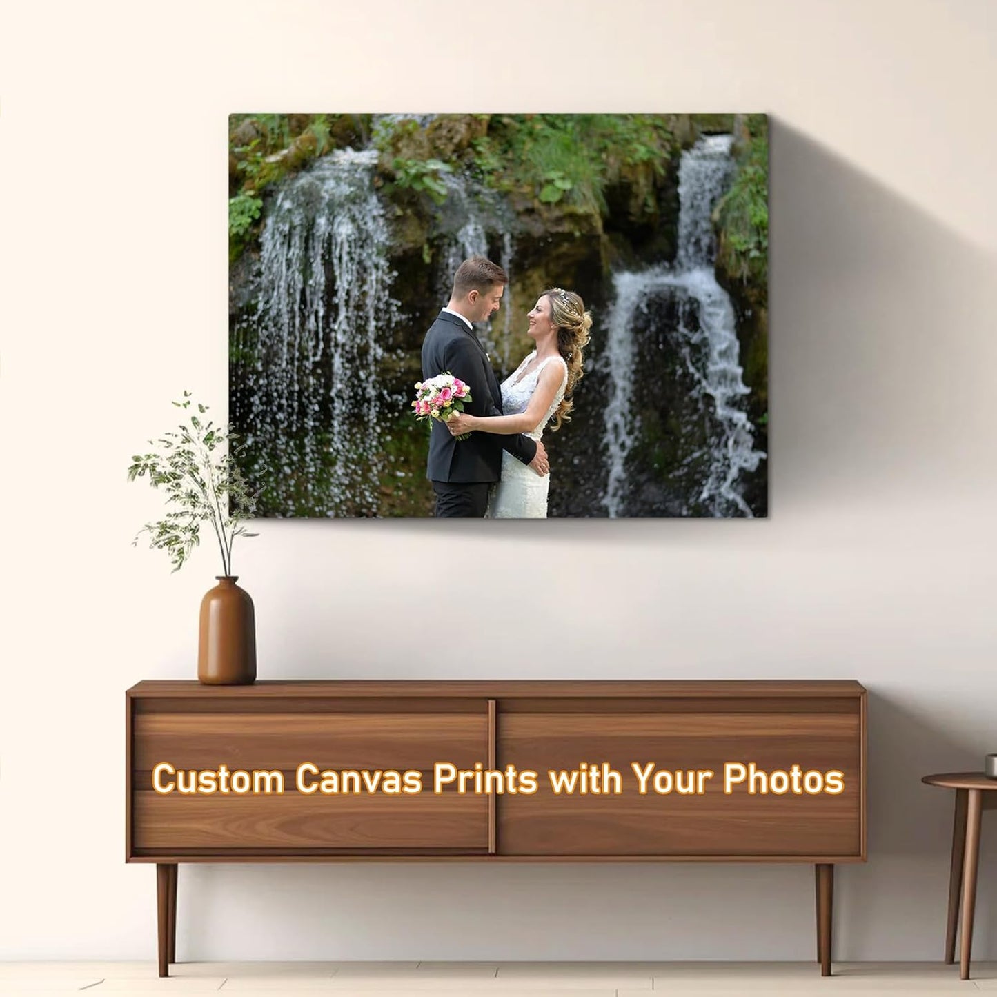 xzartdiy Custom Canvas Prints with Your Photos - Personalized Picture Print Customized Gifts for Family Home Office Wall Art Decor, Wrapped Canvas 32x24inch