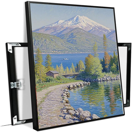 Color harmony mountain scenery blue sky lake wall painting suitable for living room natural scenery painting suitable for bedroom home decoration