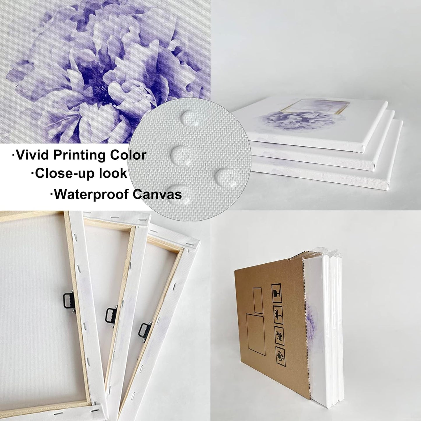 HOMEOART Camper Decor RV Wall Art Happy Campers Adventure Camping Wall Decor Sign, Deer in Forest Farmhouse Cabin Decoration,Framed 12x16inchx3Piece, Rustic Brown