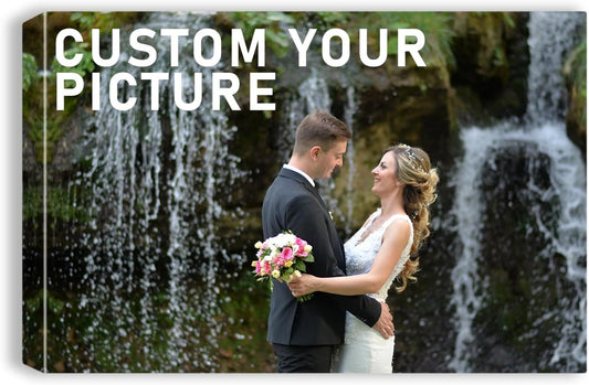 xzartdiy Custom Canvas Prints with Your Photos - Personalized Picture Print Customized Gifts for Family Home Office Wall Art Decor, Wrapped Canvas 12x8inch