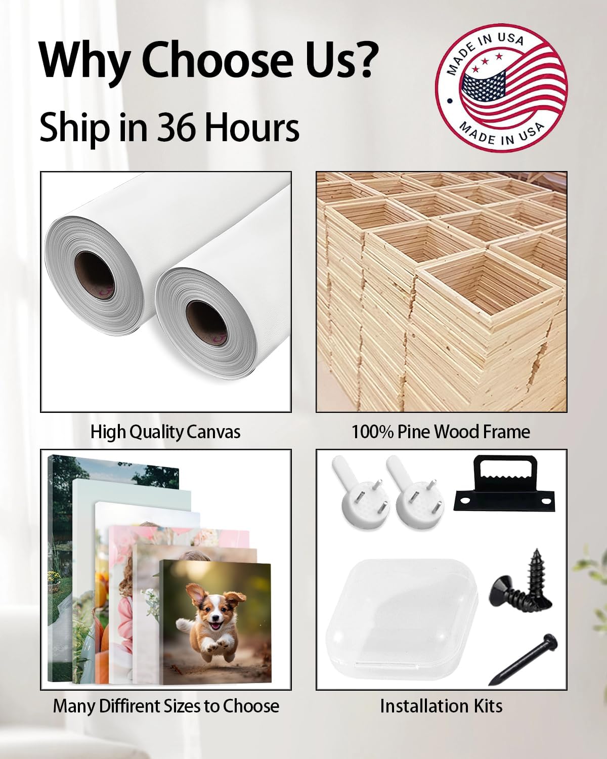 AbcCustomize Canvas Prints with Your Photos, Custom Canvas for Living Room and Bedroom Decor, Personalized gifts for Friends Lover and Family, Canvas Wall Art for Gifts & Keepsakes, Ready to Hang