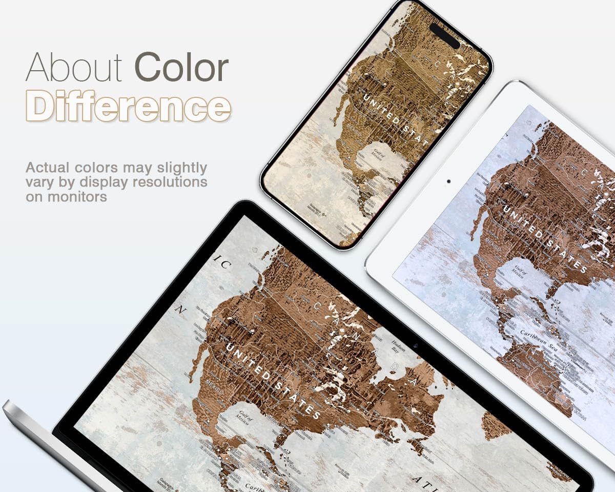 Living Room Pictures Wall Decor Large Wall Art for Home Office Artwork Vintage Old Maps for Wall Giant Oversized Art Prints Inspirational Brown Paintings