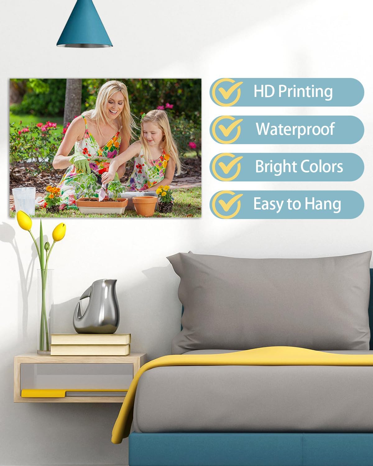 AbcCustomize Canvas Prints with Your Photos，Custom Canvas Wall Art for Bedroom, Living Room, Farmhouse Decor，Personalized Gifts Canvas Prints for Family，Friend，Lover，Pet