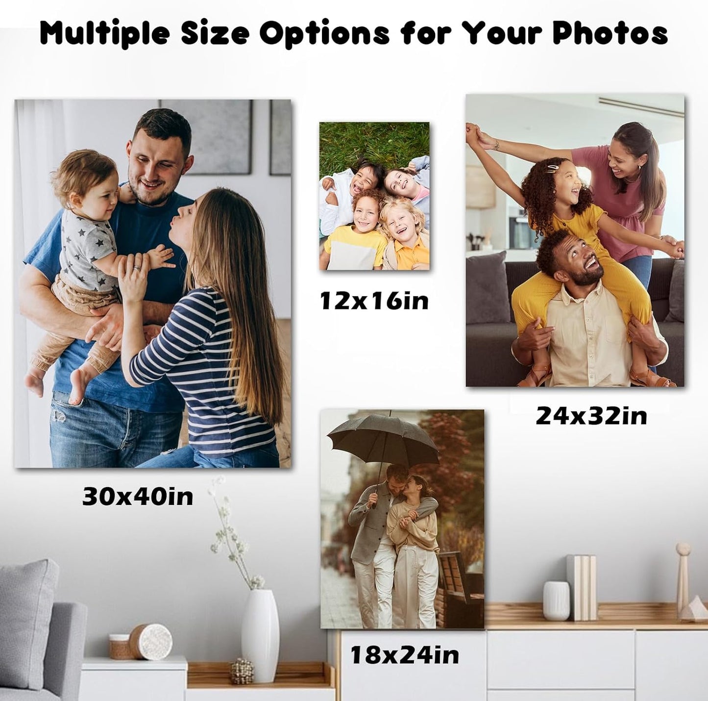 Personalized canvas prints with your photos Canvas Prints With Your Photos on Custom Wall Art for Bedroom, Living Room, Wedding Baby Pet Family Home Decor Gifts Keepsakes Picture Framed Wall Art 12×16