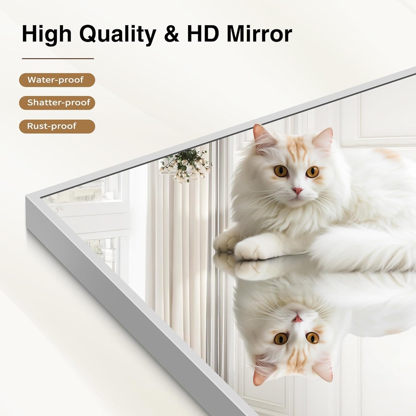 40x60inch Silver Bathroom Mirror, Silver Rectangle Mirror with Frame, Large Rectangular Wall Mirrors for Bathroom, Living Room, Hair Salon, Big Farmhouse Mirror Hang Horizontal/Vertical