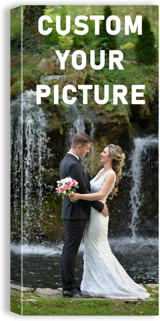 xzartdiy Custom Canvas Prints with Your Photos - Personalized Picture Print Customized Gifts for Family Home Office Wall Art Decor, Wrapped Canvas 16x36inch