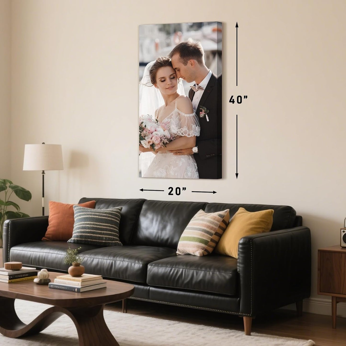 Personalized Custom Canvas Prints with Your Photos & Text, Customized Picture Print, Transform Own Images Into Framed Wall Art Digitally Printed Photo to Canvas, Keepsakes Gifts for Family 16x32’’
