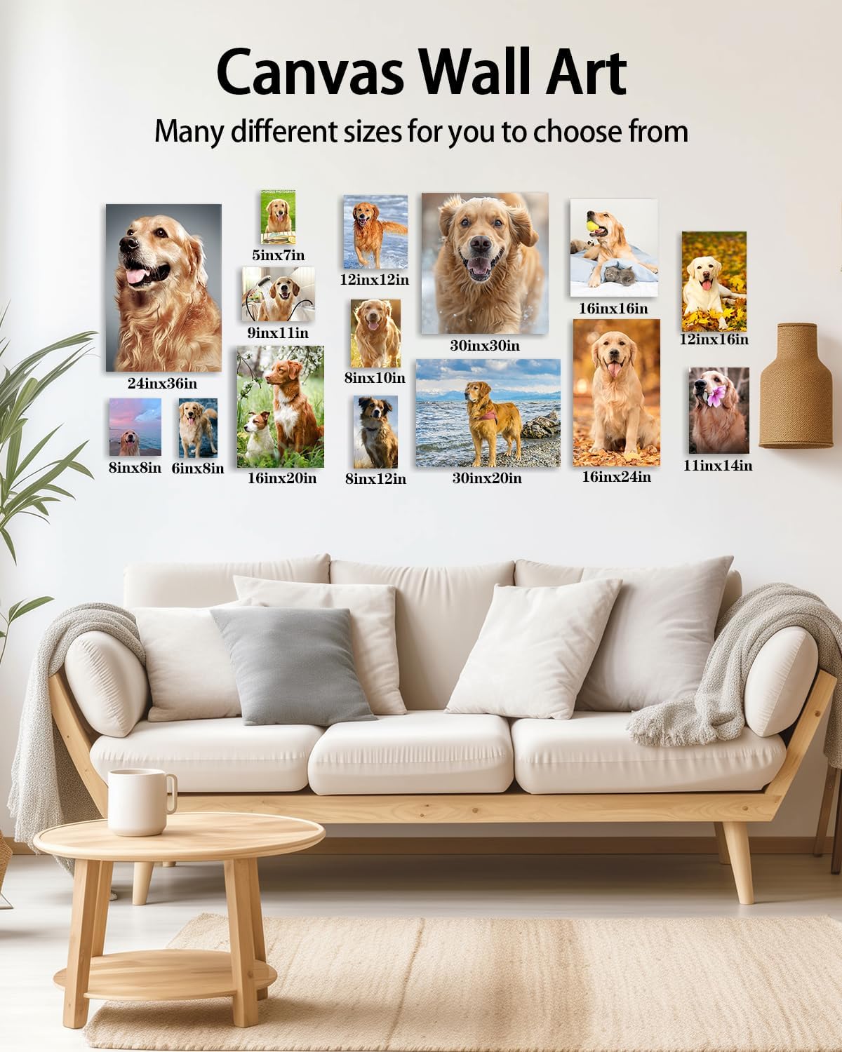 AbcCustomize Canvas Prints with Your Photos，Custom Canvas Wall Art for Bedroom, Living Room, Farmhouse Decor，Personalized Gifts Canvas Prints for Family，Friend，Lover，Pet