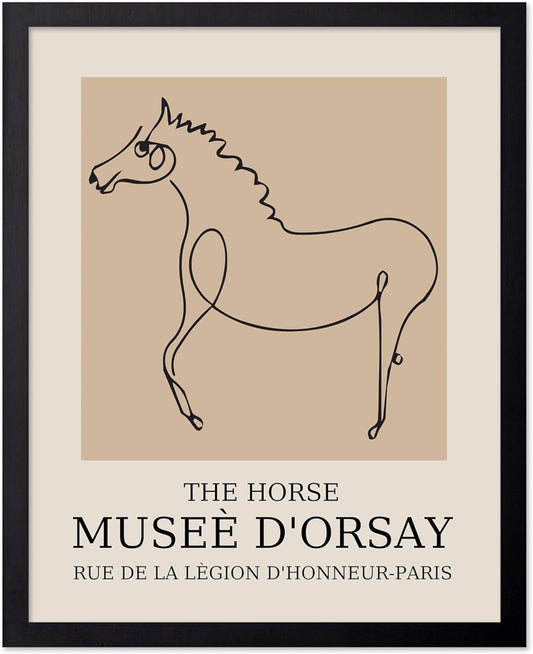 Poster Master Vintage Poster - Retro Minimalist Print - Gift for Artist, Friend - Horse, Line Drawing, Sketch, Abstract - Wall Decor for Living Room, Bedroom, 18x24 Unframed Wall Art