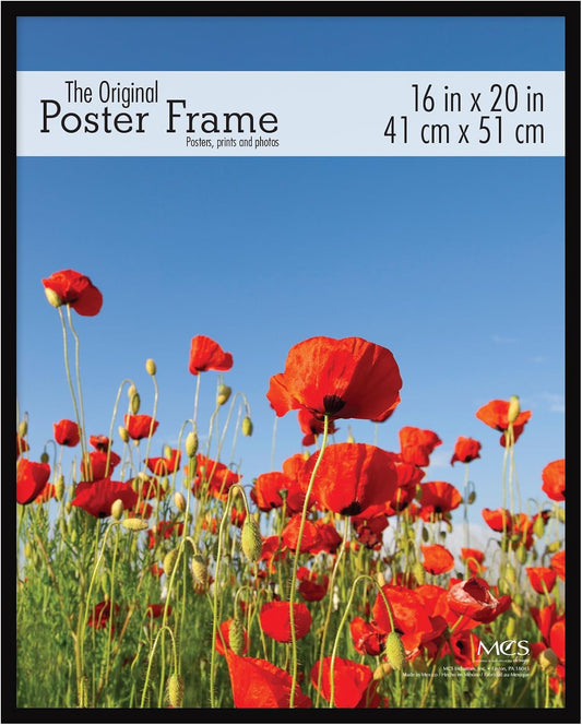 MCS Original Poster Frame 16x20 Black Lightweight Vertical & Horizontal Wall Hanging Large Picture Frame for Posters, Art Prints & Gallery Wall (1-Pack)