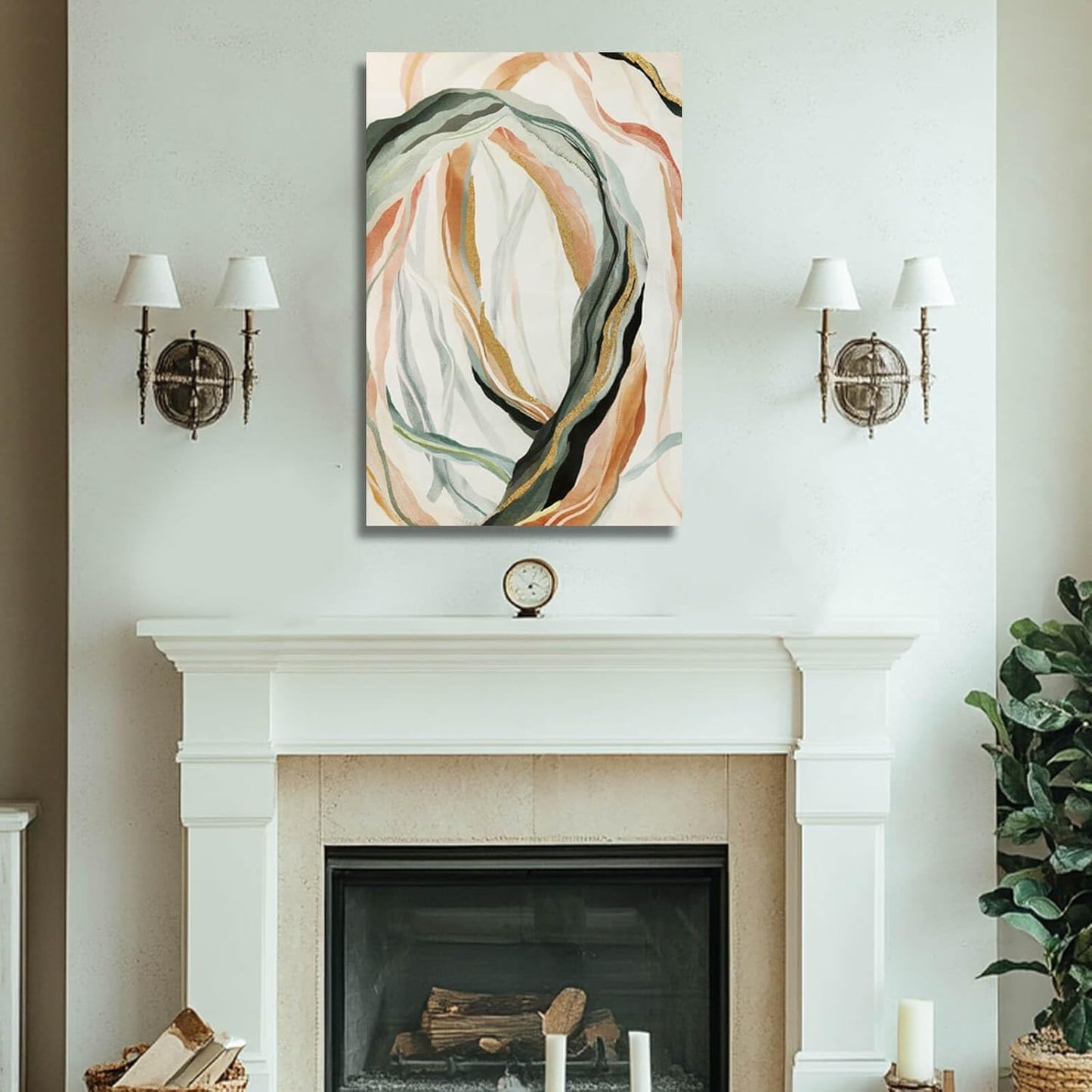 Modern Canvas Wall Art Line Decorative Pictures Colorful Artwork for Wall 24"x36" Home Decorations for Living Room Office