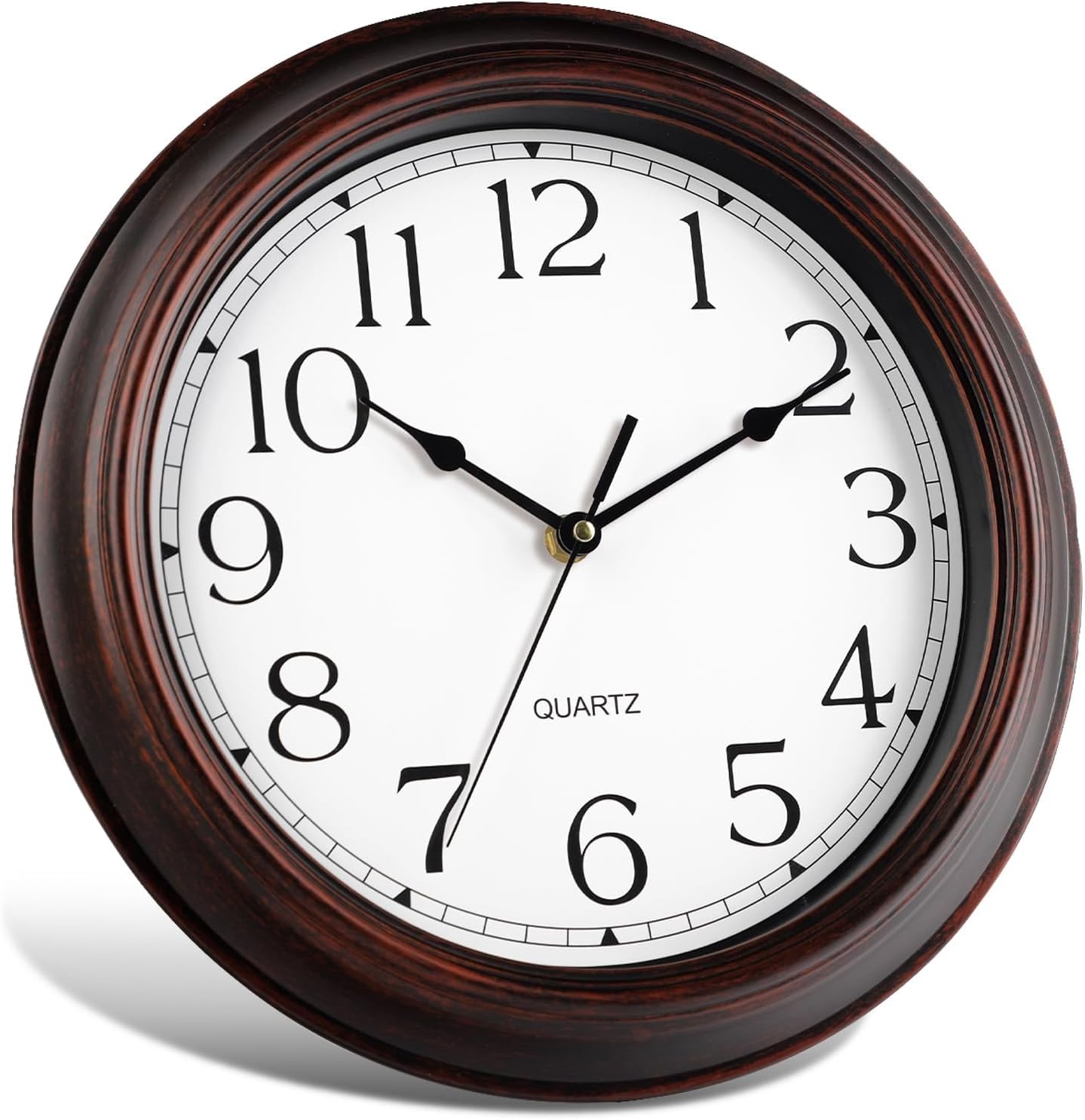 Wall Clocks Battery Operated Silent Non-Ticking Wall Clock 8.5 Inch Small Vintage Retro Rustic Style Decorative for Kitchen Living Room Home Office (Bronze)