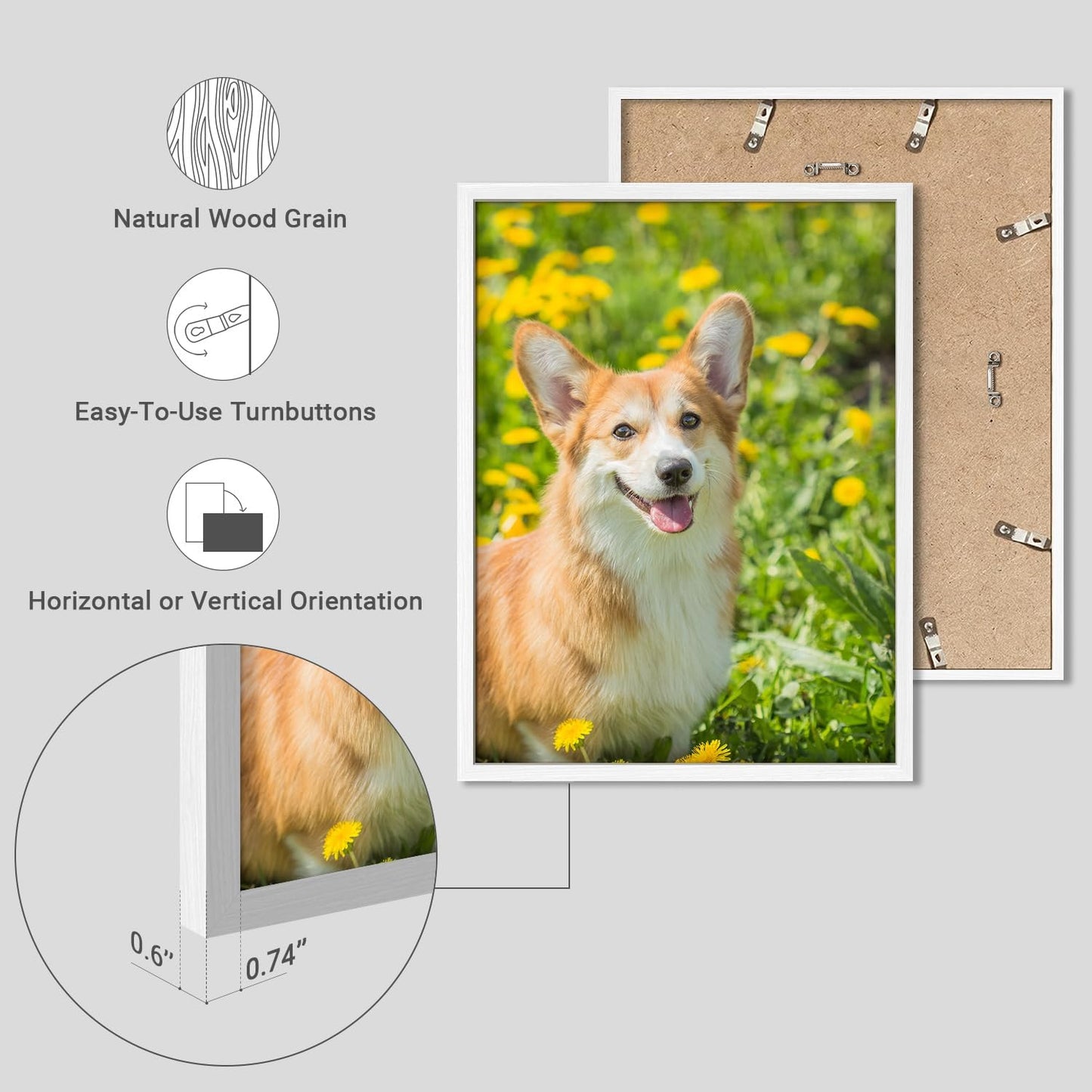 NWT Custom Framed Poster Prints with Your Any Photos, Personalized Canvas Pictures for Wall to Print Framed - 11"x14" White