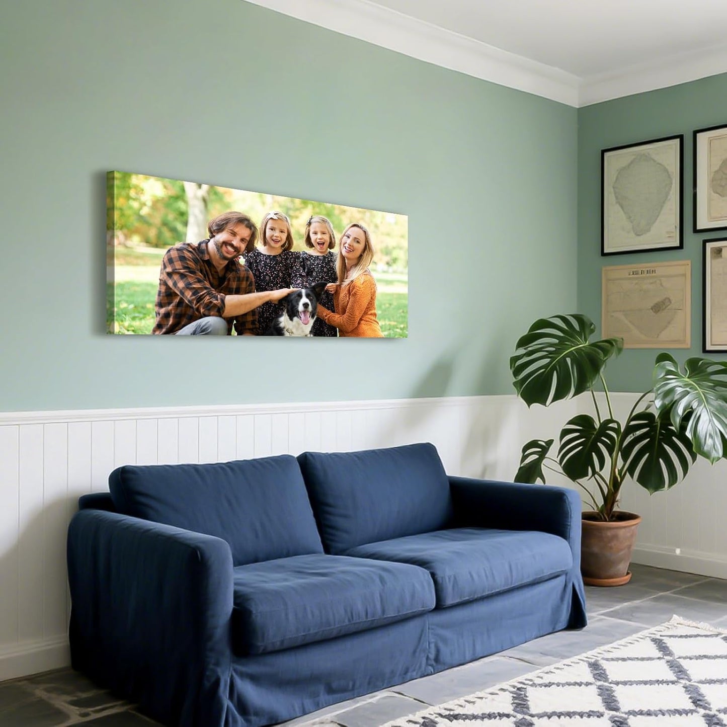 Custom Canvas Prints with Your Photos - Personalized Pictures Print, Customized Photo Gifts, Wall Art Poster Canvas Printing for Wedding, Family, Baby, Pets, Home Office Decor, Wrapped Frame 16x8