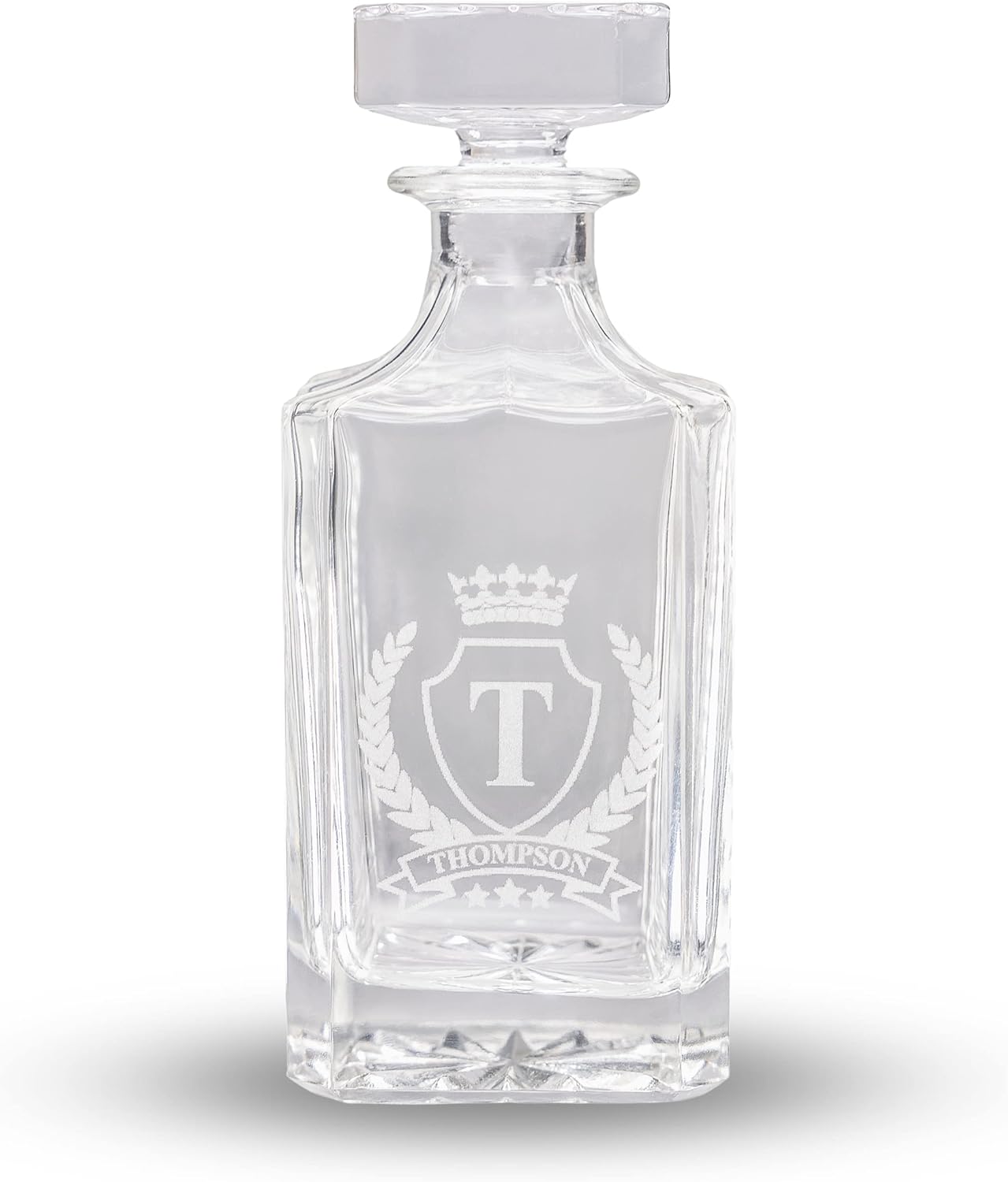 Gifts Inscribed Custom Whiskey Decanter Bottle (750 ml) - Personalized Glass Liquor Decanter Set - Customized Glassware - Engraved Whisky Glassware Gift for Wedding, Groomsman, Anniversary, Birthday