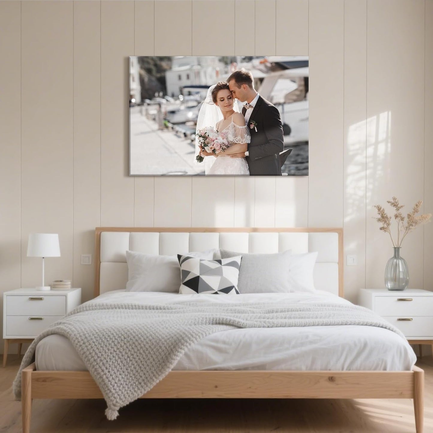 Personalized Custom Canvas Prints with Your Photos & Text, Customized Picture Print, Transform Own Images Into Framed Wall Art Digitally Printed Photo to Canvas, Keepsakes Gifts for Family 30x20’’
