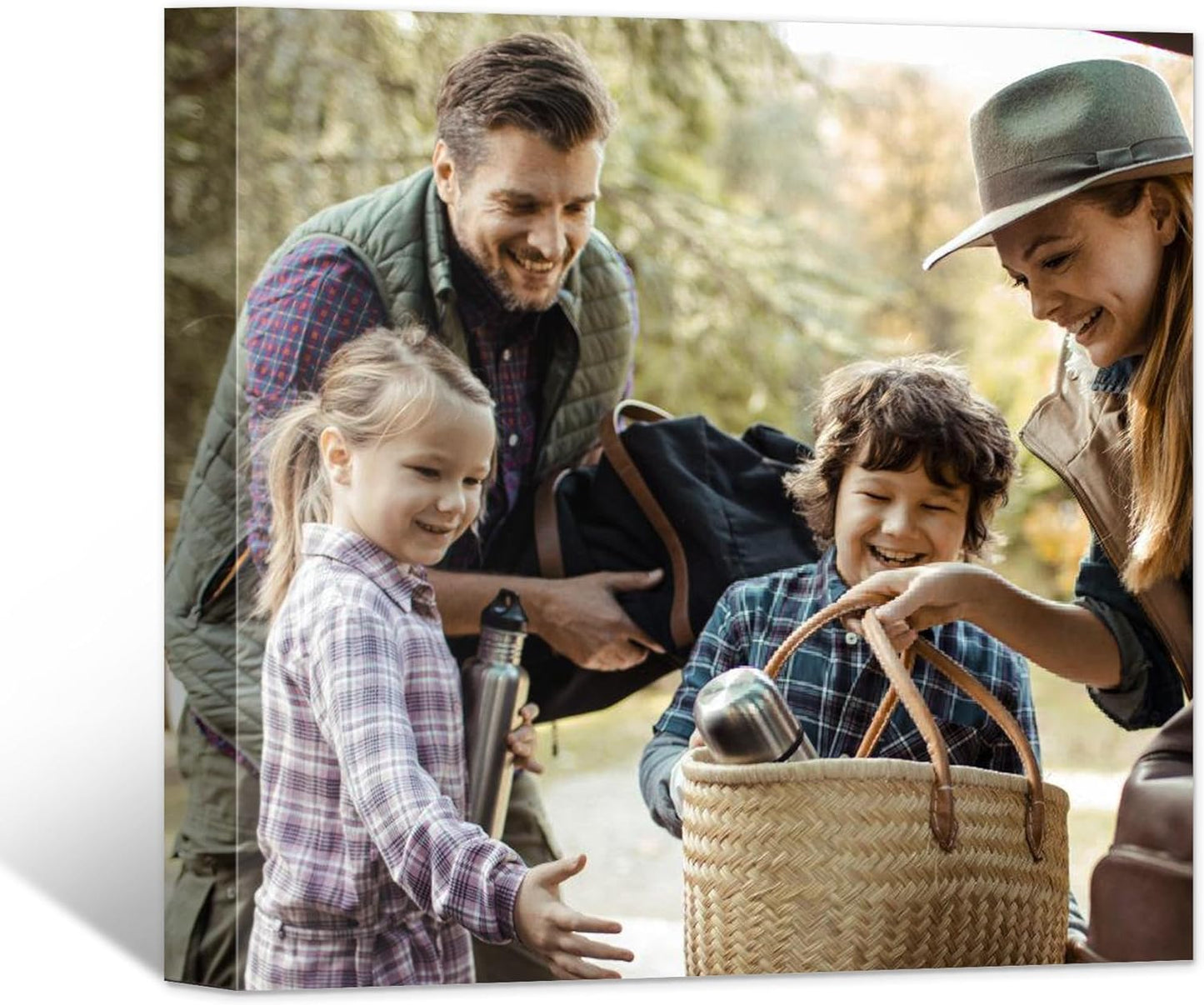 Custom Canvas Prints with Your Photos- Personalized Print Canvas Pictures, Custom Wall Art Gift for Living Room, Bedroom, Wedding Family Baby Pets Framed 8 x 8 inche