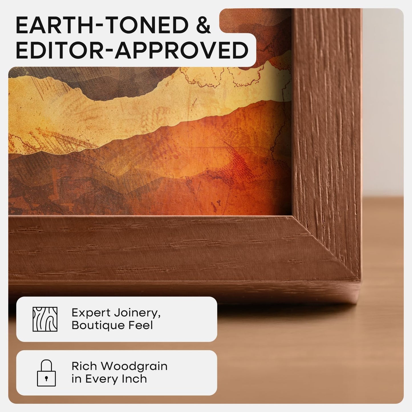 Homeforia 9x12 Picture Frame Brown, High End Dark Oak 9 x 12 Walnut Wooden Frames with Mat 7 by 10 Photo, 12x9 Wood Frame Matted to 7x10 Art, Wall or Tabletop Frame, Tempered Glass, Wall Kit, Set of 1