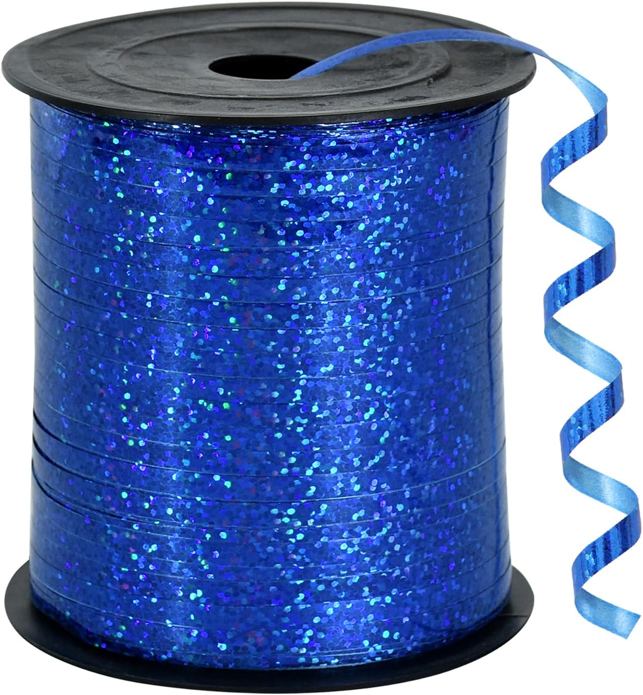 BEISHIDA 500 Yards Blue Crimped Curling Ribbon Balloon String, Shiny Metallic Ribbon Roll for Gift Wrapping for Birthday Party Festival Art Craft Decor Florist Flowers Decoration