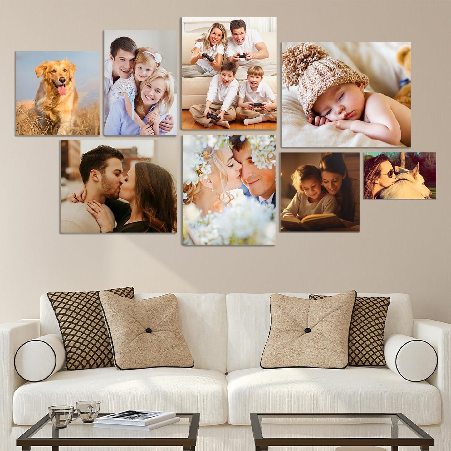 Ship Next Day - Custom Canvas Prints with Your Photos, Personalized Canvas with Pictures Print for Wall Art Bedroom, Customized Photo Gifts for Couple Men Women Mom Baby Dog Family - 14"W x 11"L