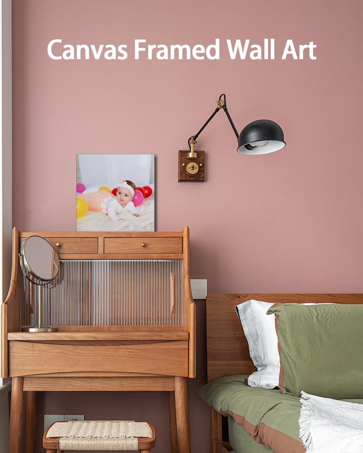 Personalized Custom Canvas Wall Art, Custom Canvas Prints with Your Photos for Living Room, Bedroom, Wedding Pet Baby Family Photo Framed Wall Art, Customized Photo Gift for Family，Friend，Lover，Pet