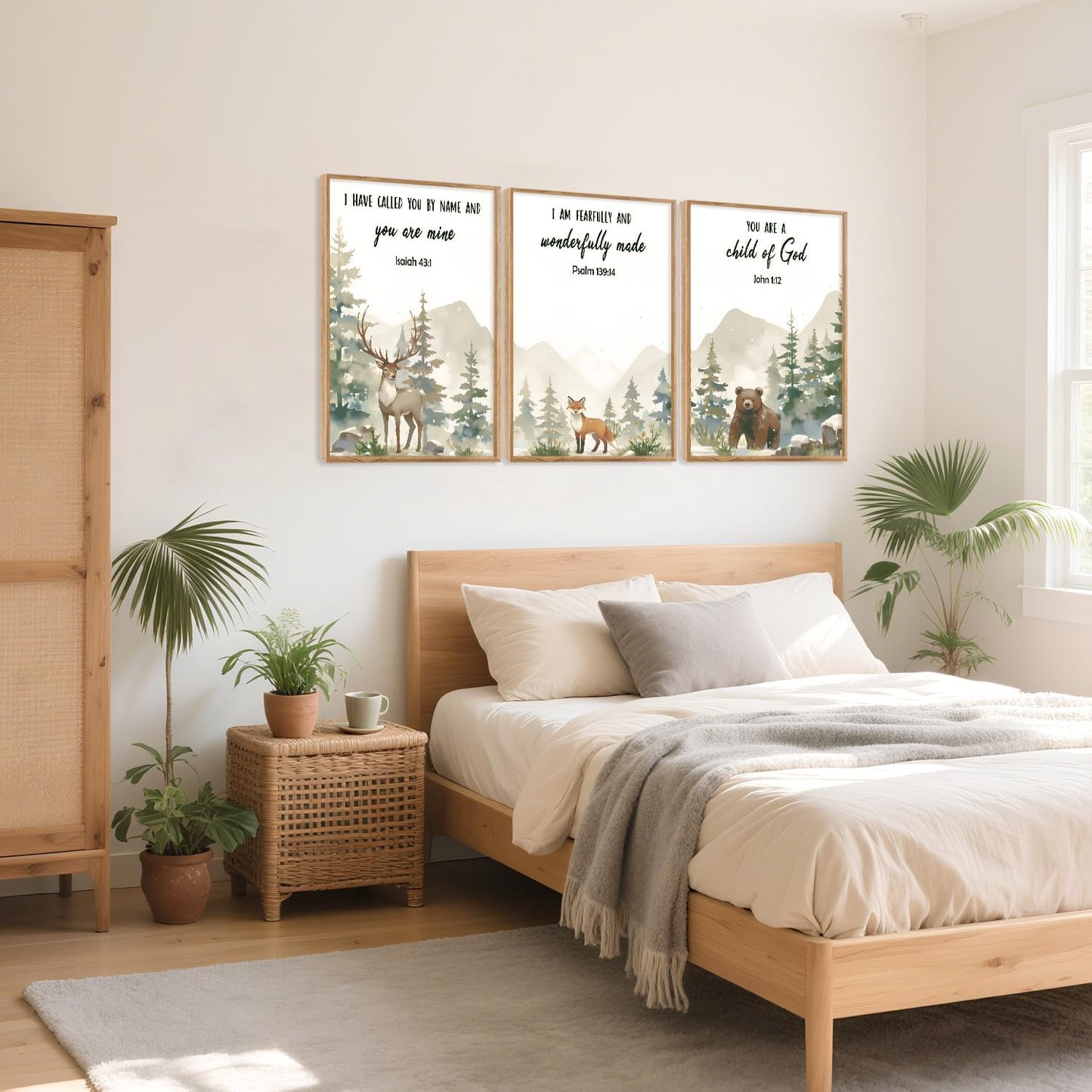 HPNIUB Bible Verses Canvas for Kids, You are A Child of God Scripture Wall Art, Jungle Animals Christian Religious Wall Decor, Ready to Hang for Nursery, Classroom, Bedroom, Playroom- 16"x24"x3