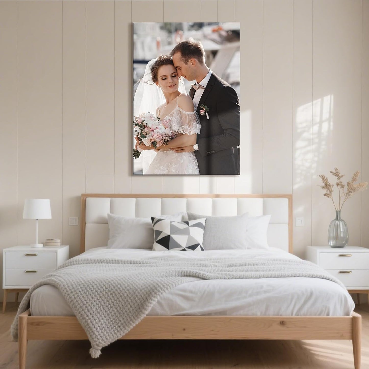 Personalized Custom Canvas Prints with Your Photos & Text, Customized Picture Print, Transform Own Images Into Framed Wall Art Digitally Printed Photo to Canvas, Keepsakes Gifts for Family 28x40’’