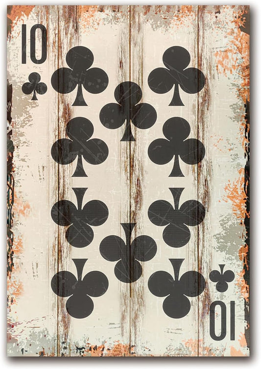 Poker Canvas Wall Art Print Ten of clubs Game Room Wall Art Print Wall Decor Prints Poster With Framed